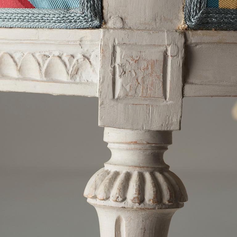 Six Gustavian late 18th century chairs by Joseph Ruste (master in Stockholm 1772-1792).