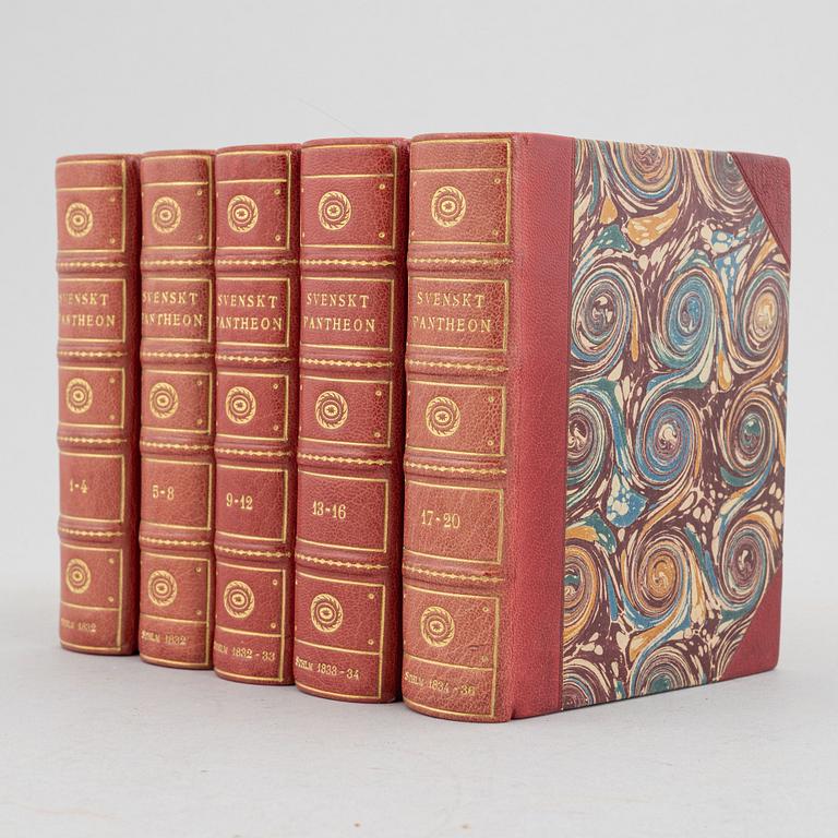 An attractively bound set, with 80 portrait plates, 5 vols.