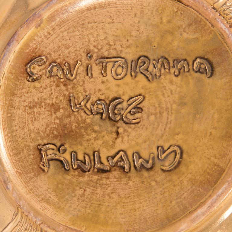 A pair of ceramic tablelamps by Kauko Forsvik, signed 'KAGE', Finland.