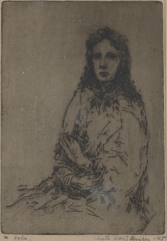 Unto Koistinen, etching, signed and dated -45, marked tpla.