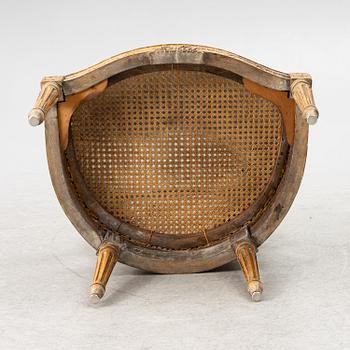 A Louis XVI-style armchair, 19th century.