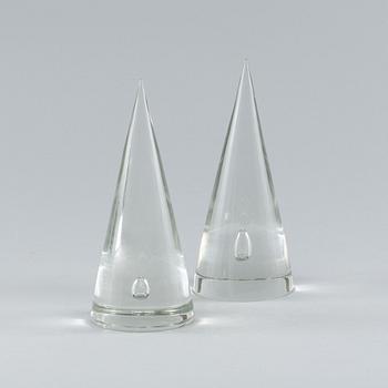 KONFORMADE GLASSKULPTURER, 2 st, glas, Cenedese 1970-tal.