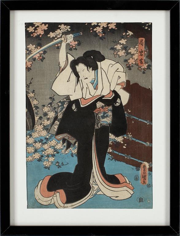 TRÄSNITT, 3 st, Japan, 1800-tal.