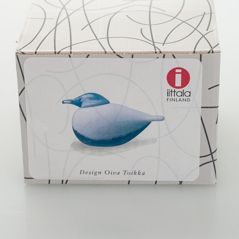 Oiva Toikka, glasfåglar, 4 st, signerade O. Toikka Nuutajärvi.