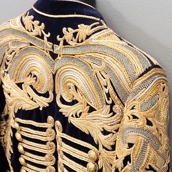 Balmain, a highly decorated velvet jacket, French size 48.