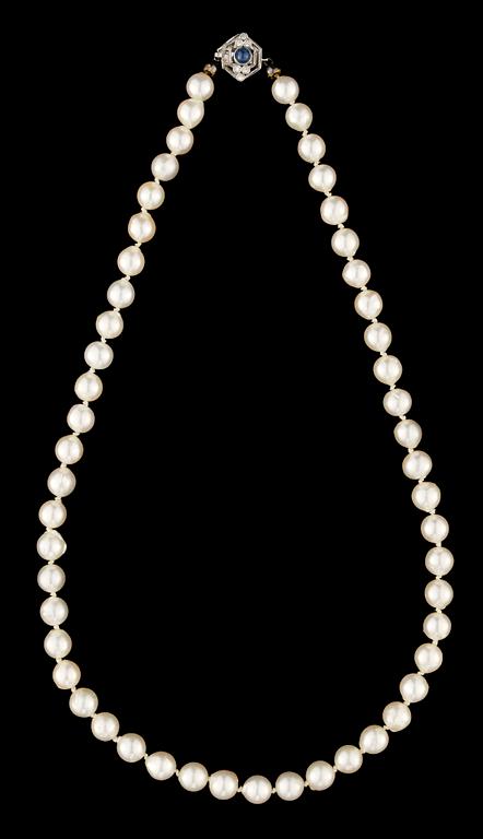 COLLIER ODLADE JAPANSKA SEMIBAROCKPÄRLOR 7,5 mm.