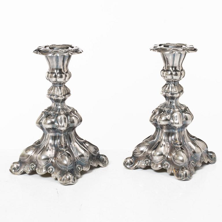 Candelsticks, a pair, silver, TESI, Gothenburg, 1959.