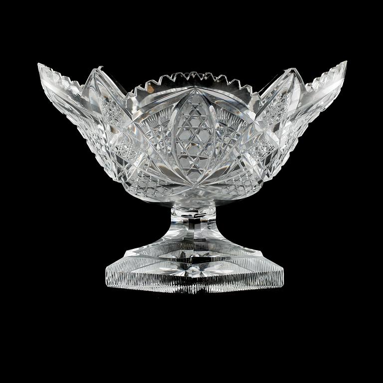 SKÅL PÅ FOT, glas/helkristall, 1900-talets första hälft.