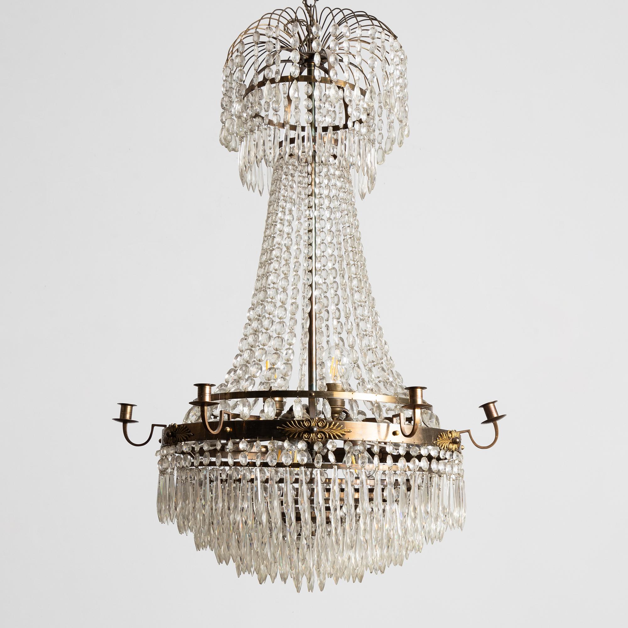 Chandelier, circa 1900, Empire style.