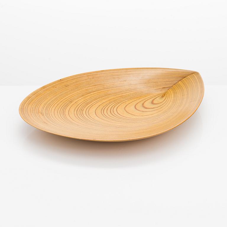 Tapio Wirkkala, a plywood dish, signed TW.