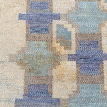 Judith Johansson, a carpet. 'Campanula' flat weave c 265 x 190 cm, signed JJ.