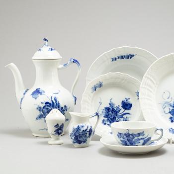 An 85 piece porcelain service, 'Blå Blomst', Royal Copenhagen, Denmark, second half of the 20th century.