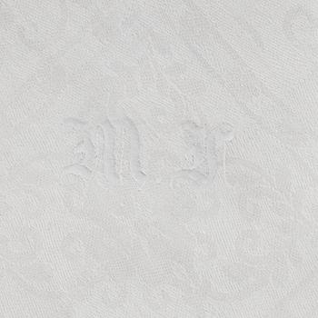 Duk samt servetter, linnedamast, 1800-tal.