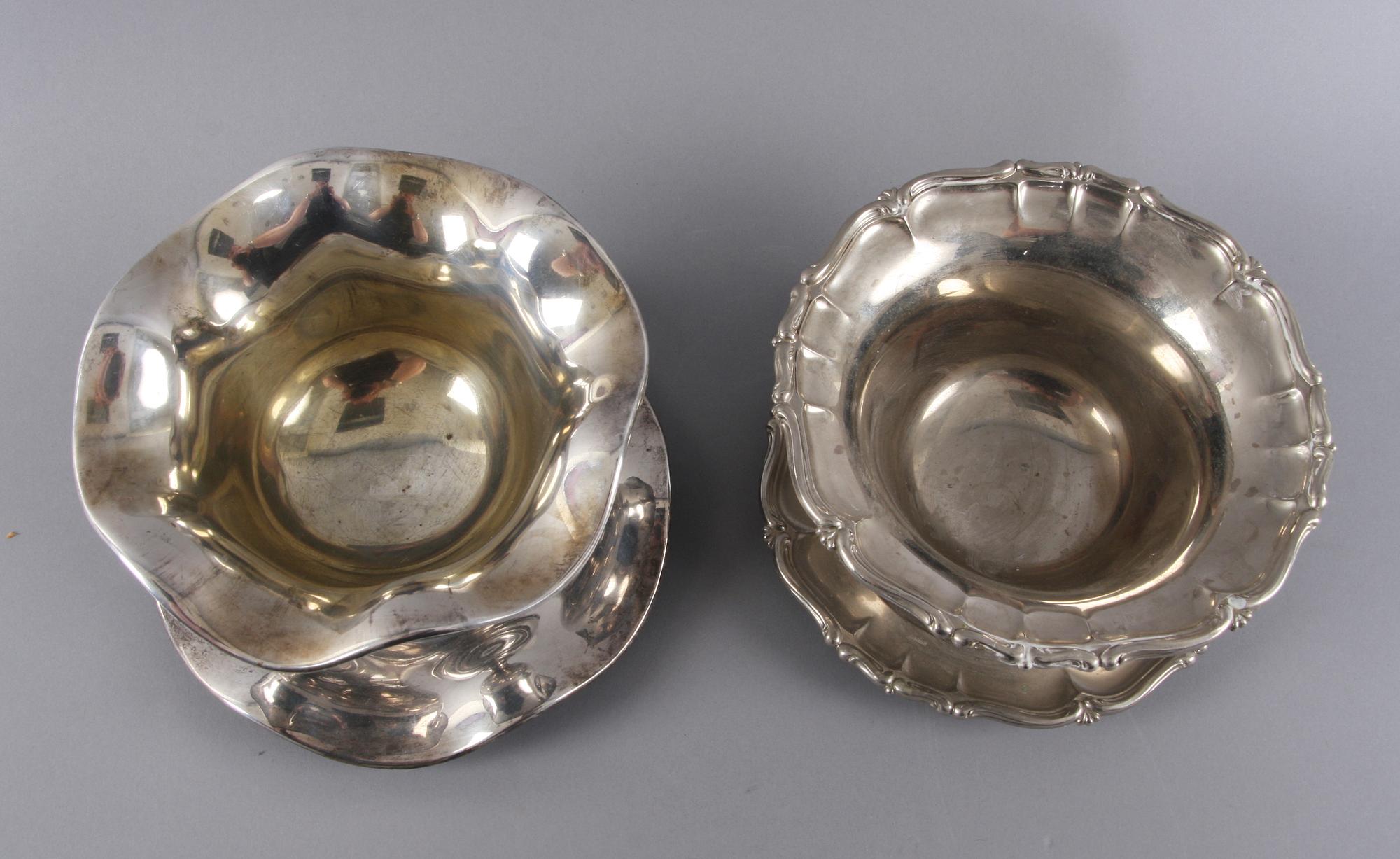 SÅSSKÅLAR, 2 st. Nysilver.