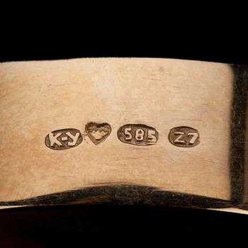 RIIPUS, kultaa 14K, hiustyö, 1800-luvun loppu. Suomalaiset tuontileimat 1977. Paino yht. 10,5 g.