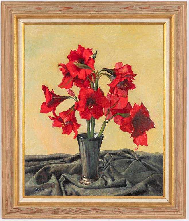 Owe Zerge, Still life with amaryllis.