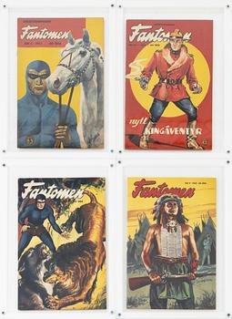 Comics, 4 pcs "Fantomen", No. 1, 19, & 20 1952 and No. 9, 1958.