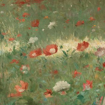 Julius Le Blanc Stewart, Poppy field with reclining nude.