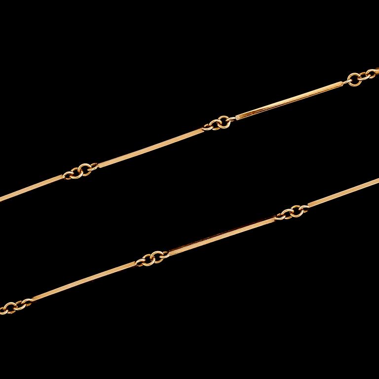 HALSKEDJA, 18 k guld, svenska stämplar, 1944. Vikt ca 6 g.