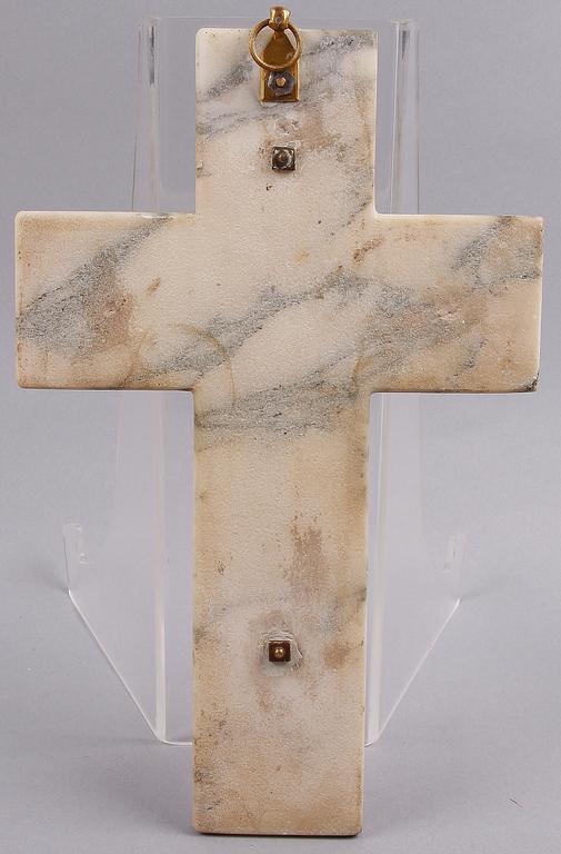 KRUCIFIX, marmor och metall, jugend, 1900-talets första hälft.