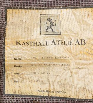 Gunilla Lagerhem Ullberg, carpet, Kasthall, circa 360 x 280 cm.