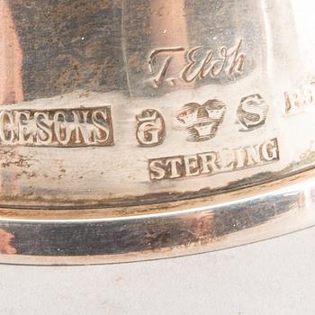 LJUSSTAKE, SKÅL samt BÄGARE, silver 1900-tal.