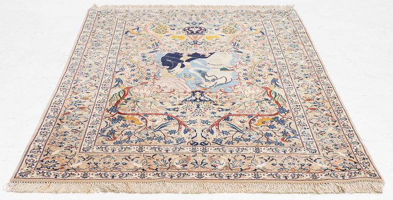 A semi-antique pictoral Isfahan rug, c 169 x 105 cm.