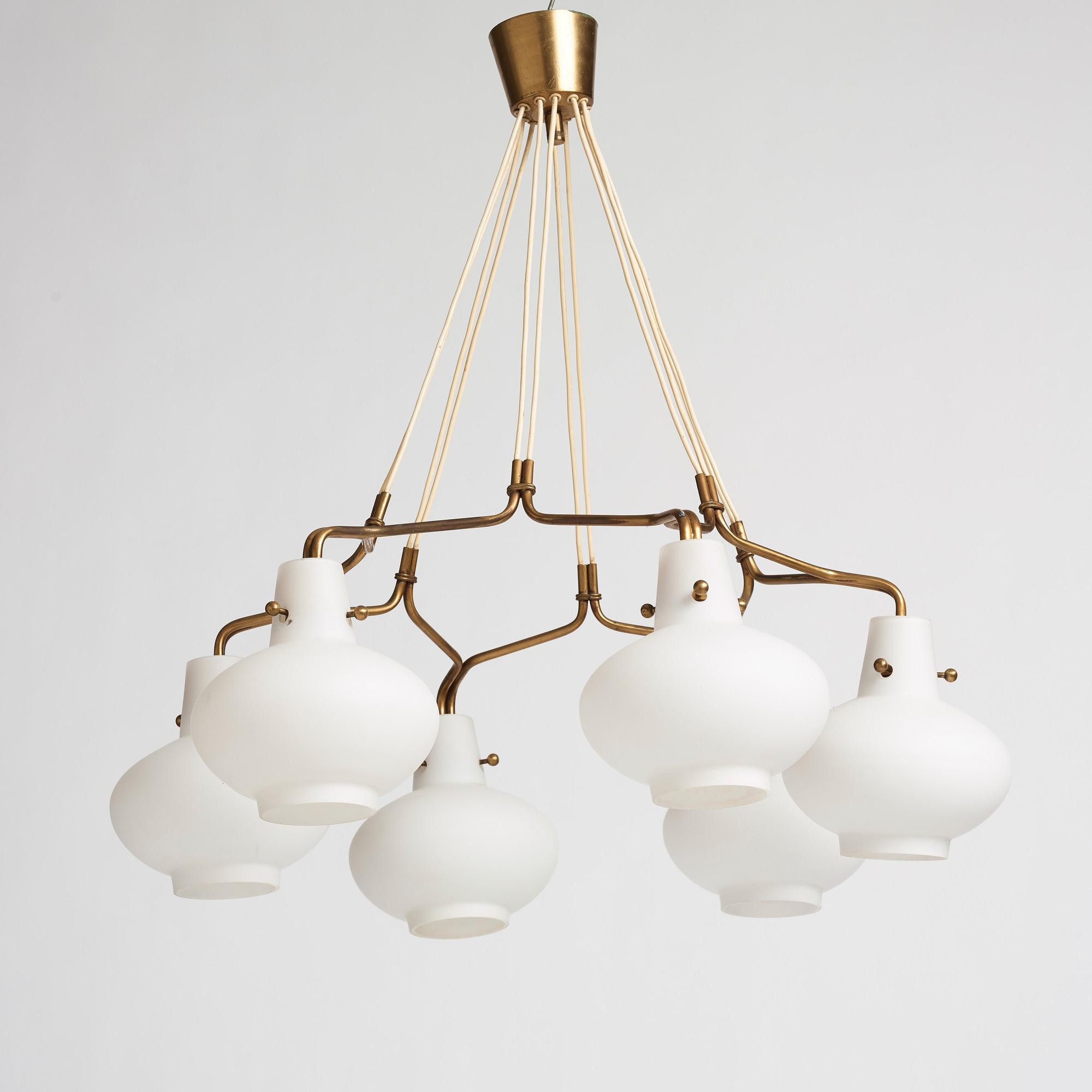 Hans Bergström, a chandelier, ateljé Lyktan, Sweden 1940-50s.