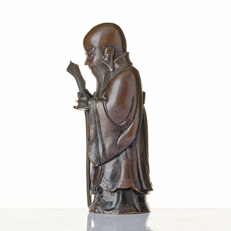 Skulptur, brons. Sholau, sen Qingdynastin.