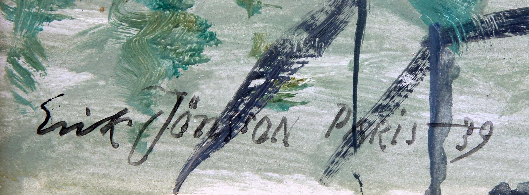 ERIK JÖNSSON, olja på pannå, sign o dat 1939.