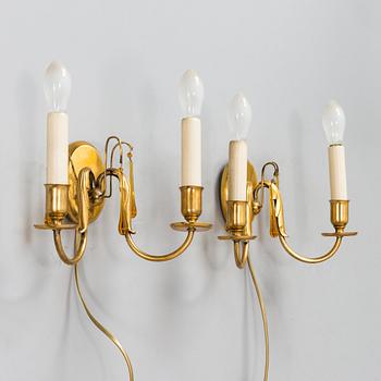 Paavo Tynell, a pair of wall sconces, model 7252, Taito 1930s.