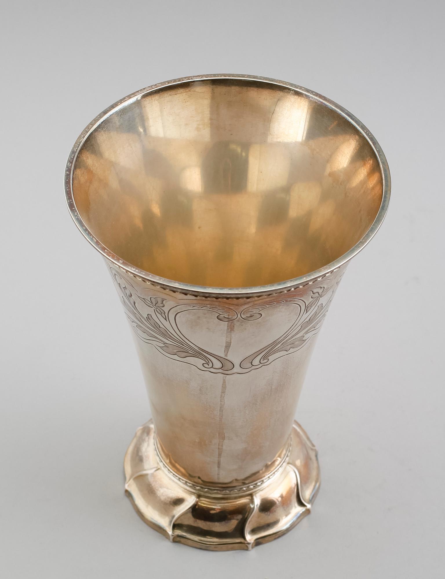 BÄGARE, silver, GAB, Stockholm 1938. Vikt ca 538 gram.