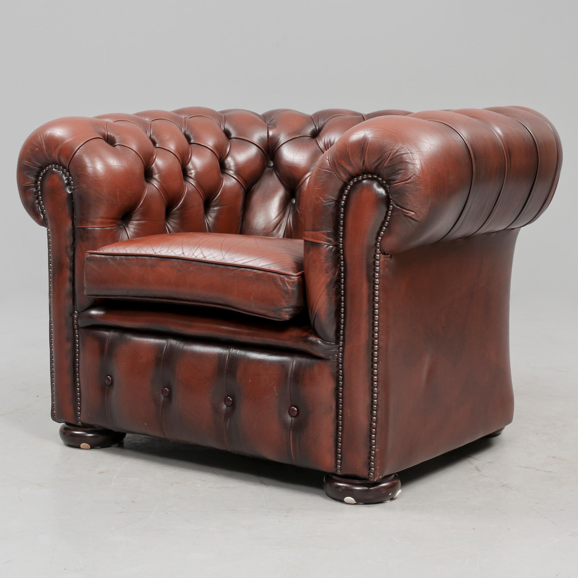 FÅTÖLJ, Chesterfield-modell, 1900-tal.