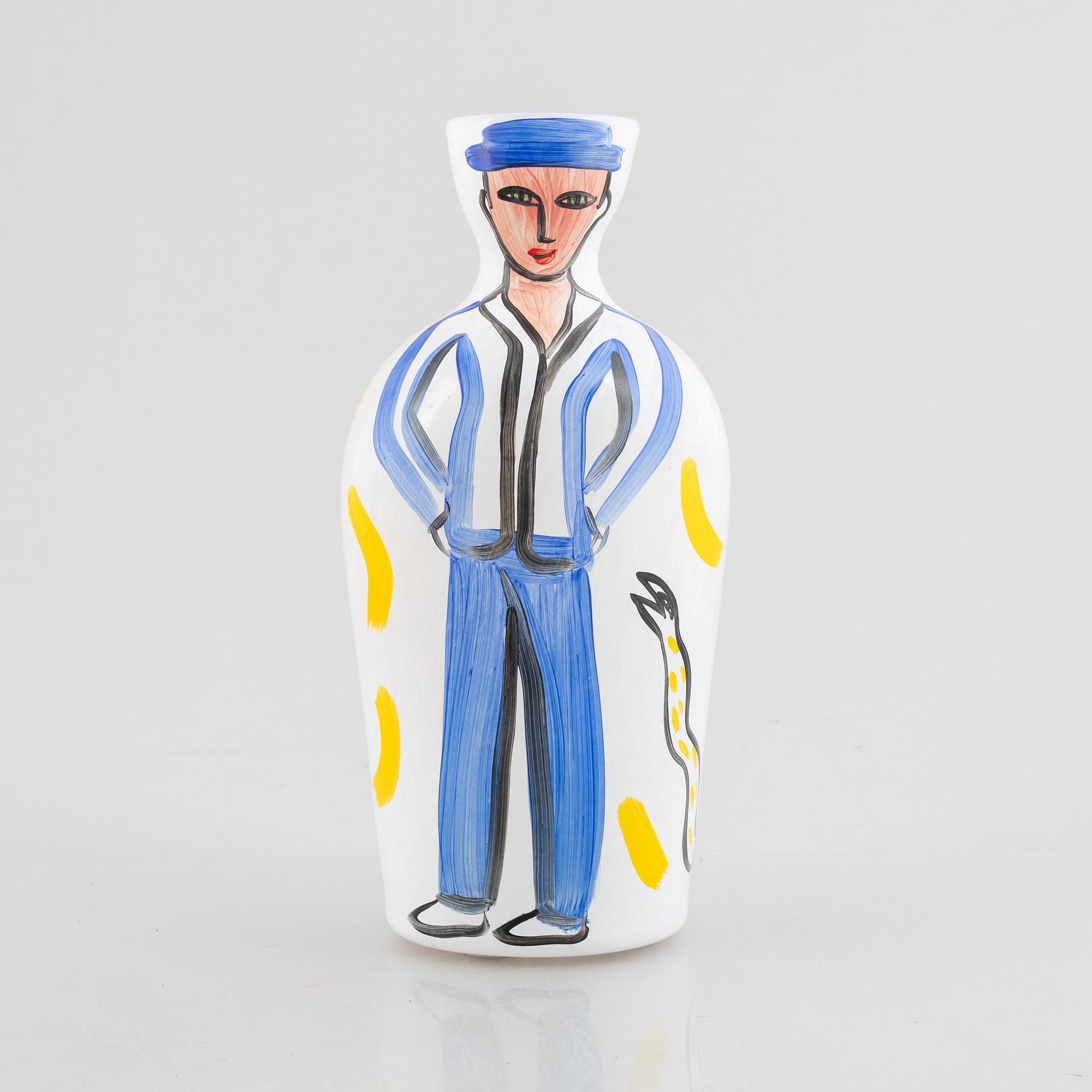 Ulrica Hydman-Vallien, a glass vase, Kosta Boda Atelier.