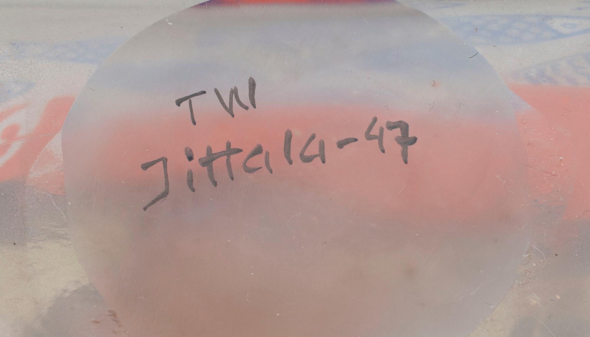 FLASKA, glas, design Tapio Wirkkala, signerad och daterad Iittala -47.