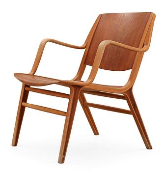 620. A Peter Hvidt & Orla Mølgaard Nielsen teak and beech 'Ax-chair', Fritz Hansen, Denmark 1950's-60's.