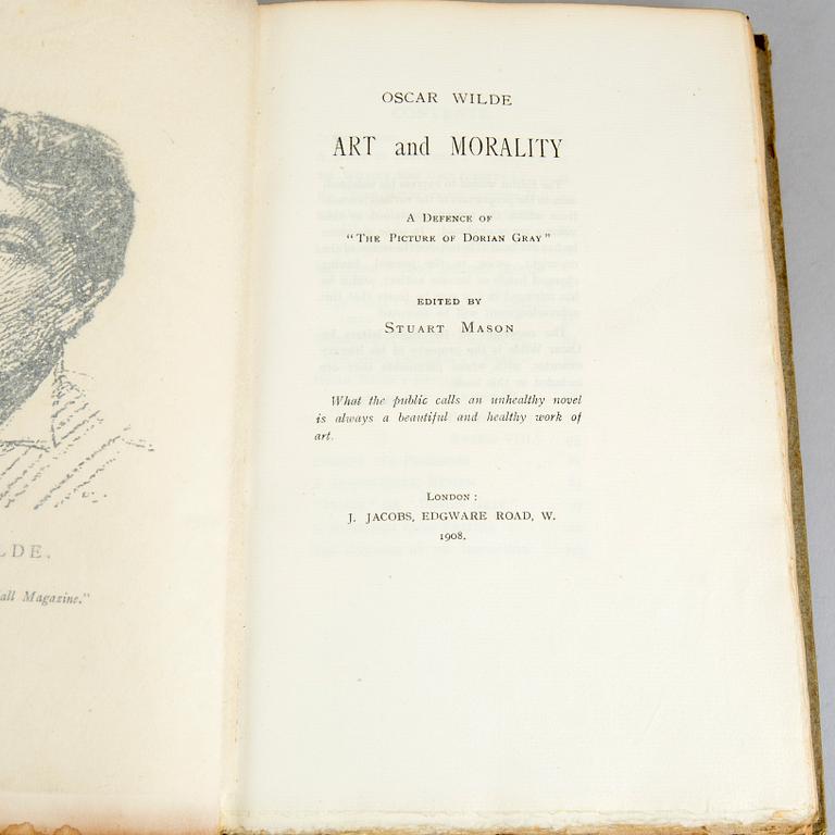 OSCAR WILDE, Art and Morality, a defence of The Picture o Dorian Gray, London 1908.