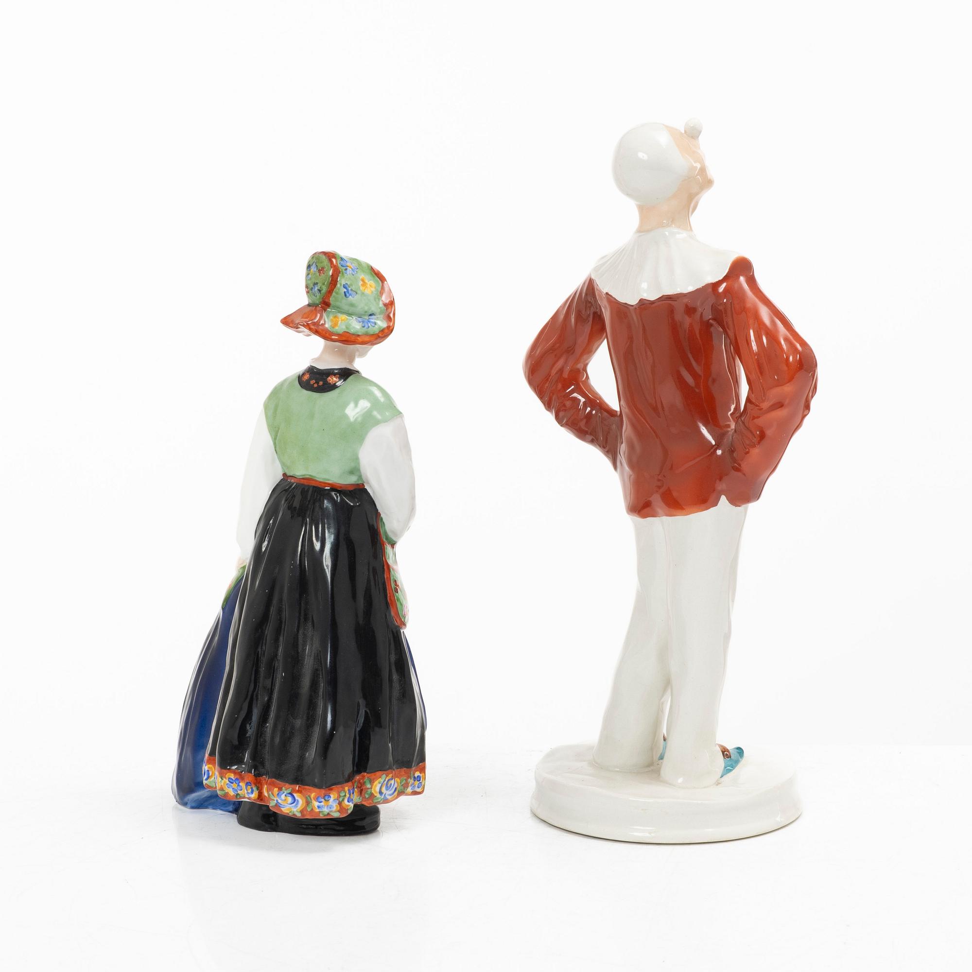 Two creamware figurines, Rörstrand, Sweden, early 20th century.