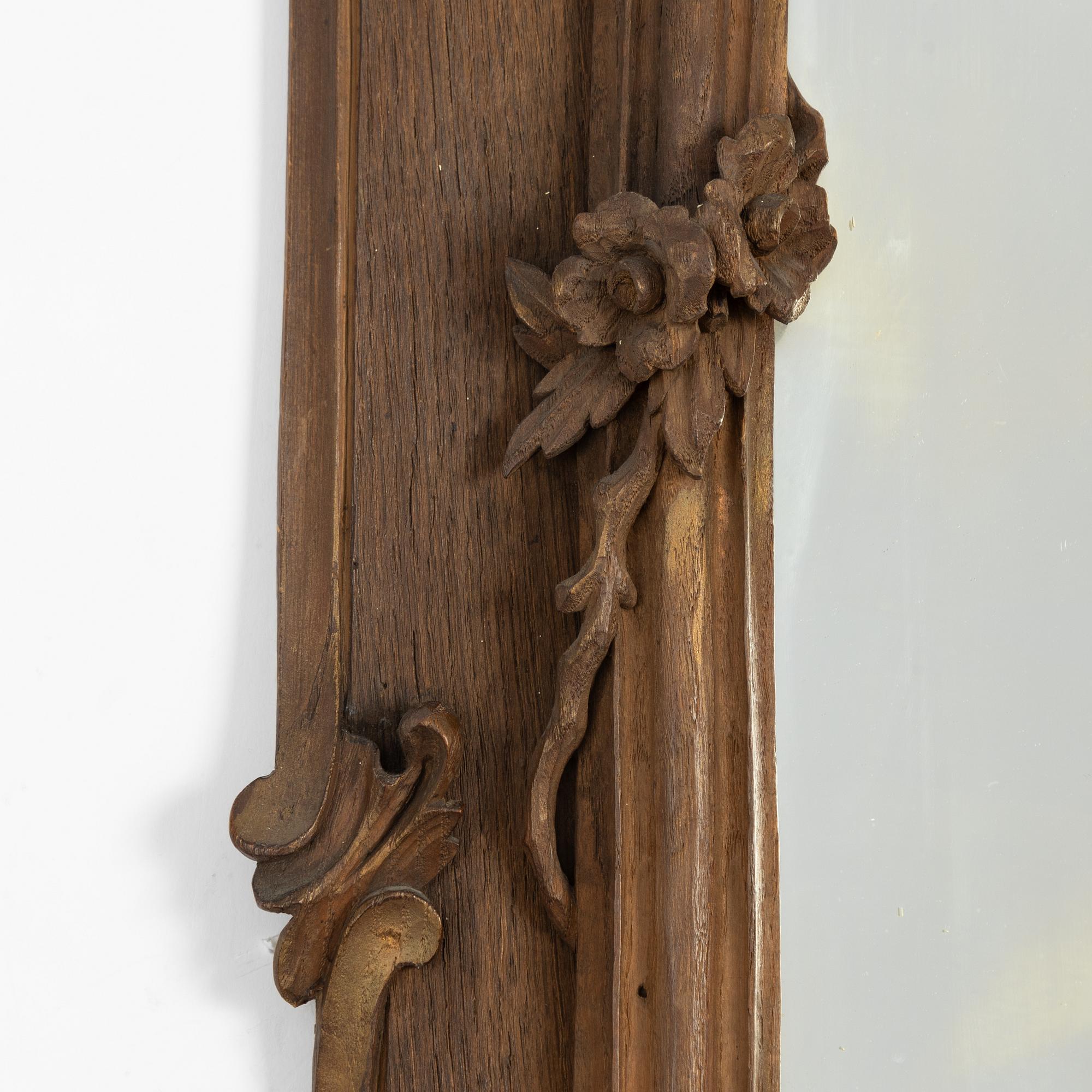 Spegel med konsolbord, sent 1800-tal, med målning, 1700-tal.