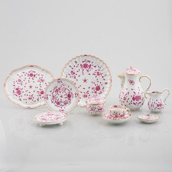 A 47-piece porcelain coffee service, 'Indische Malerei' Meissen, Germany.