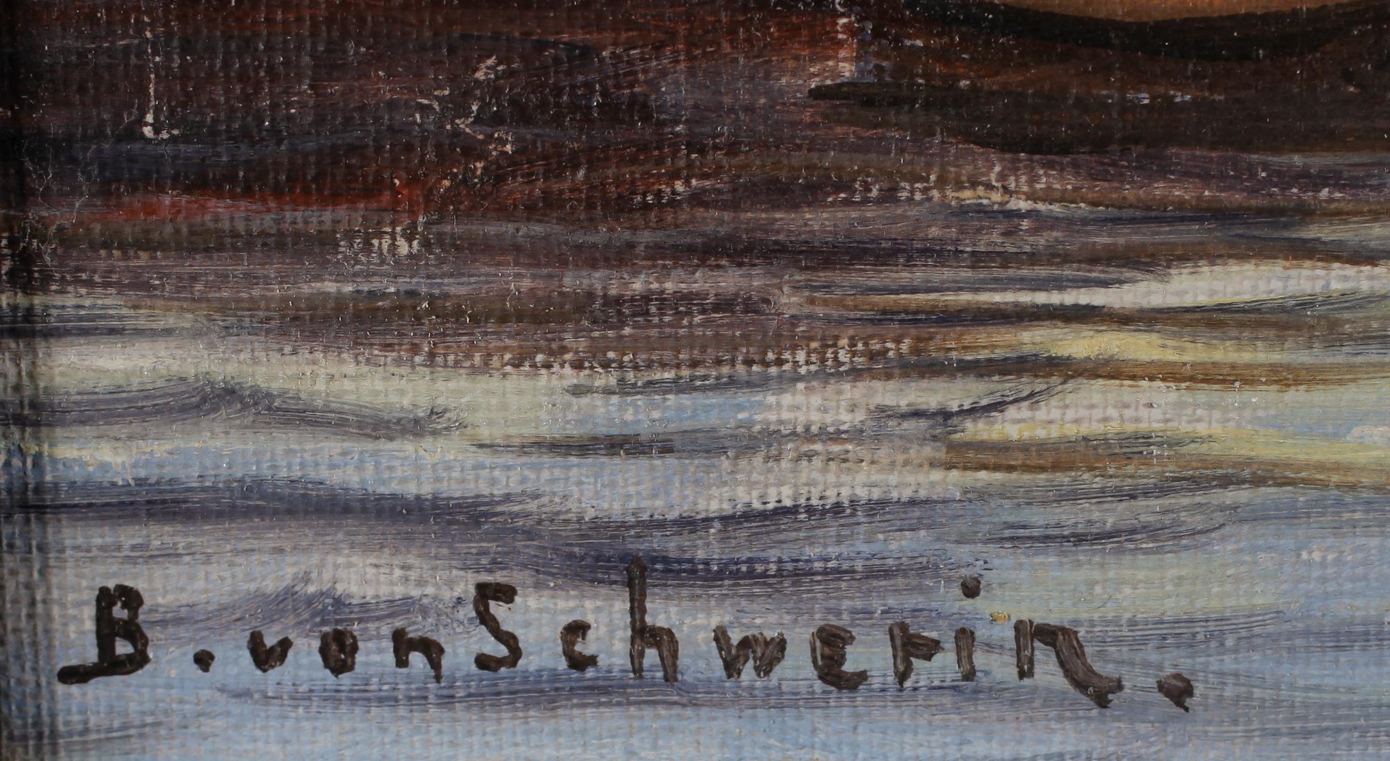 BO VON SCHWERIN, 2 st, oljor på pannå, signerade.