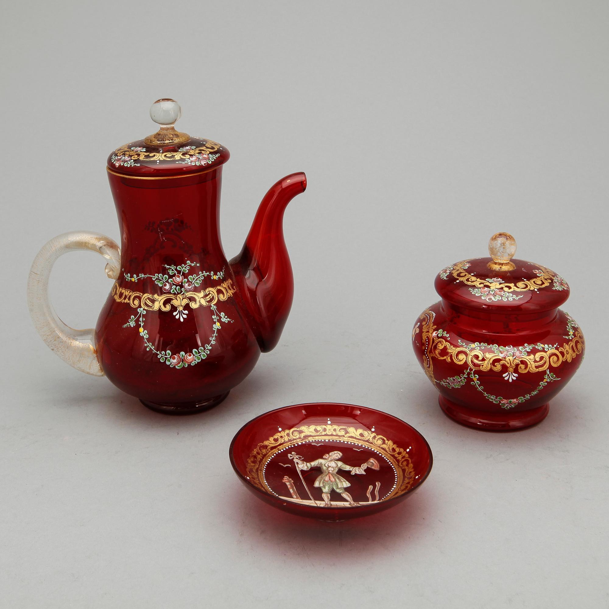 SERVISDELAR, 6 delar, Italien, 1800/1900-tal.