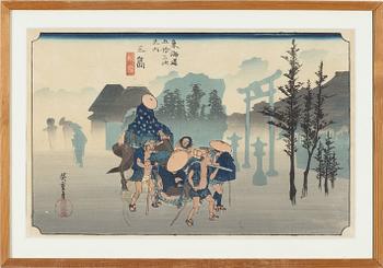 Ando Utagawa Hiroshige, after, a woodblock print in colours, first part of the 20th Century.