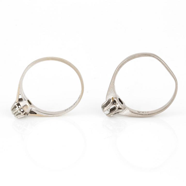 RINGAR, med briljantslipade diamanter, totalt ca 0,30 ct. 18K vitguld.