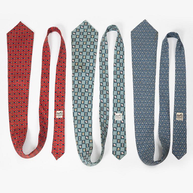 Hermès, ties, 3 pcs.