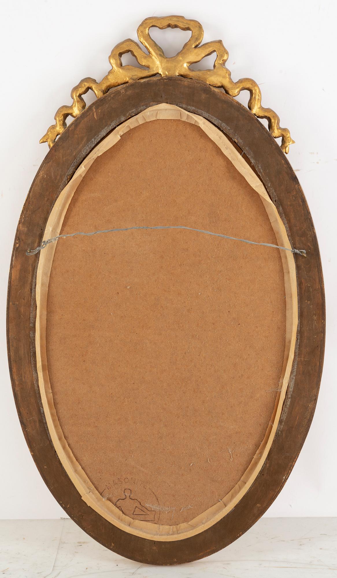 A Gustavian style mirror, mid 20th Century.