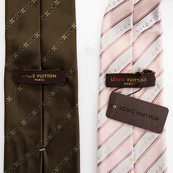 Louis Vuitton, four silk ties.