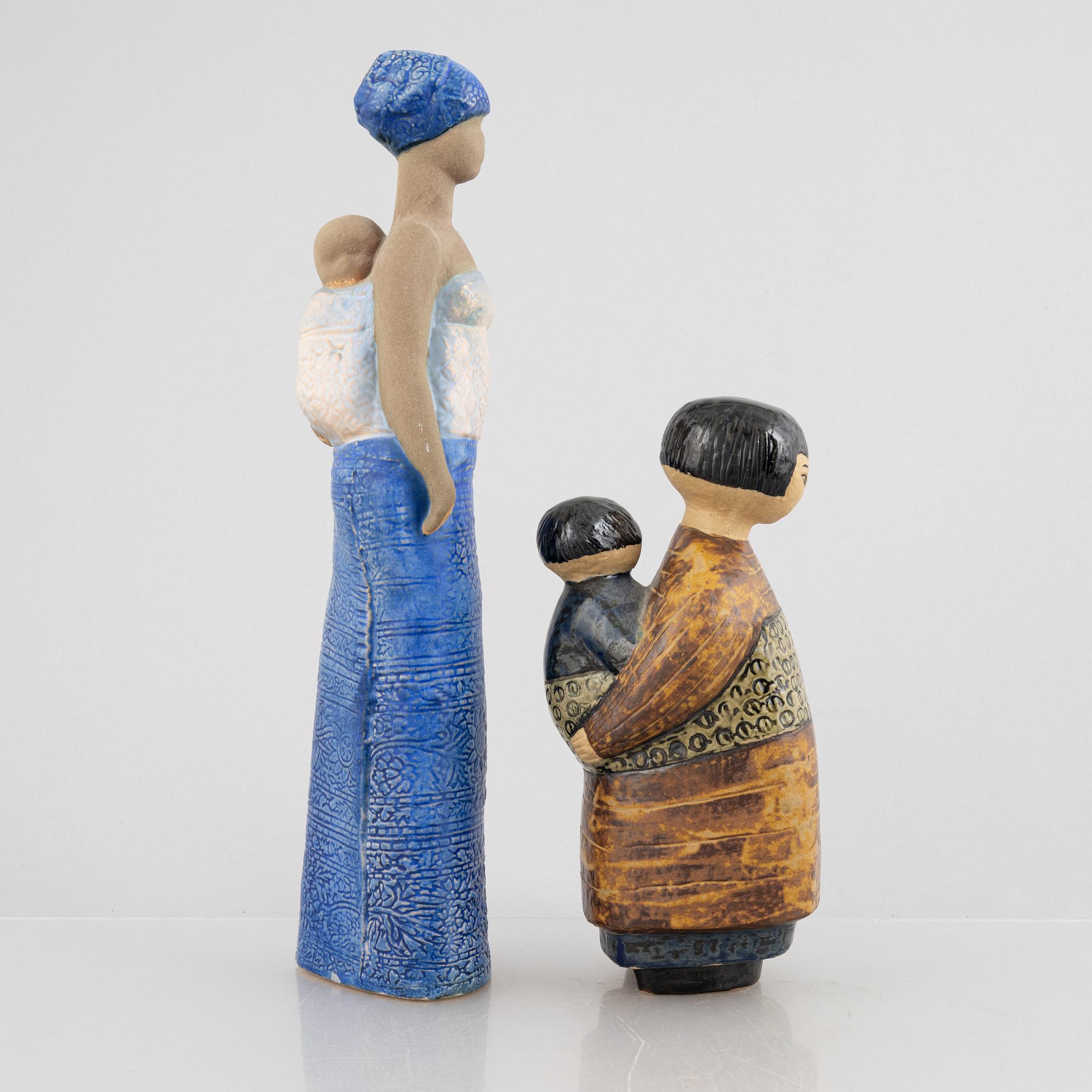 Lisa Larson, two stoneware figurines, including 'Japanska', Gustavsberg and K-Studion.