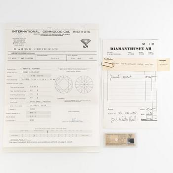 Unmounted brilliant-cut diamond, 0.63 ct, IGI seal. Accompanied by IGI certificate.