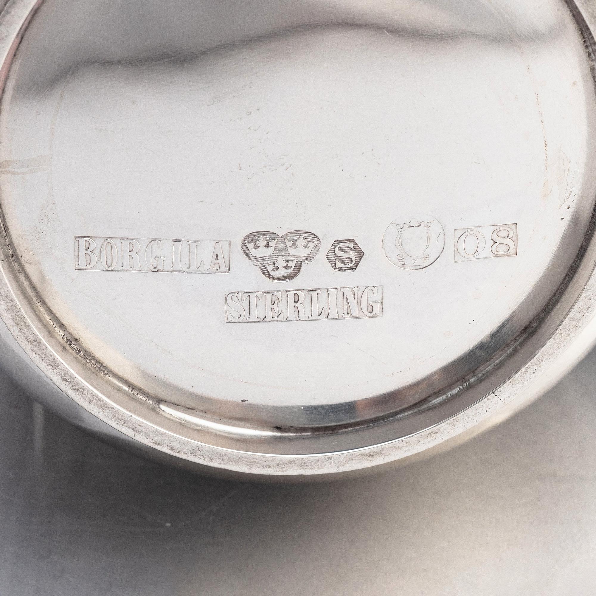 Atelier Borgila, a sterling silver coffee set, 4 pieces, Stockholm 1939 and 1940.